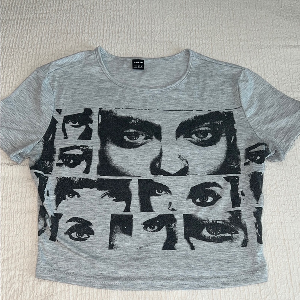 Gray Graphic Women's Top